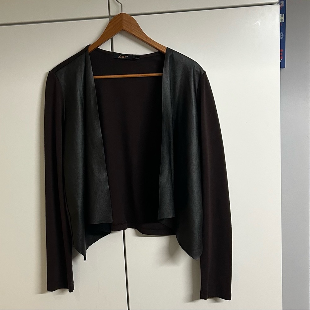 Dex Black and Burgundy Draped Women's Jacket , Size L